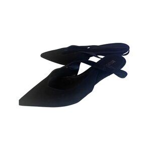 Michael Michael Kors black pointed toe sling back leather heels size 10 M